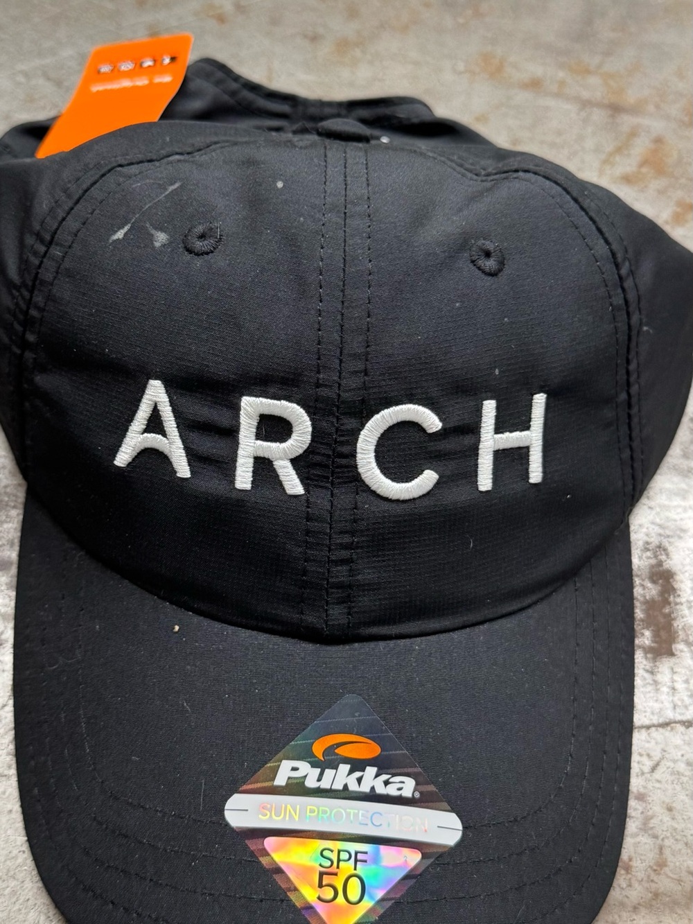 ARCH Embroidered Black Baseball Cap Hat by Pukka